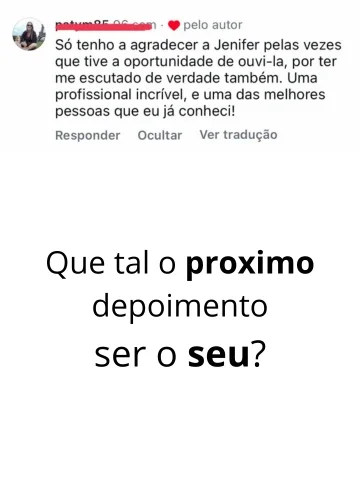 O proximo depoimento pode ser o seu!